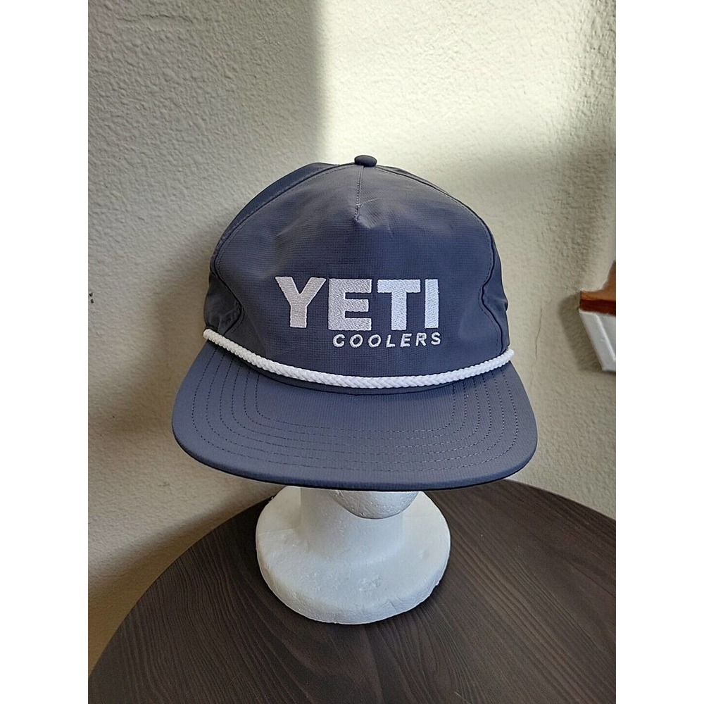 YETI Coolers Hat w/ Rope Snapback Slate Gray Cap 100% Polyester